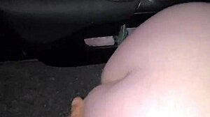 Outdoor pillow play with big ass, pussy, and tits in car 😜