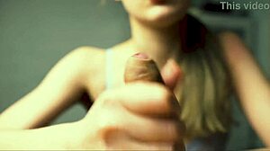 watch this beauty jerk off her boyfriend to peak pleasure?