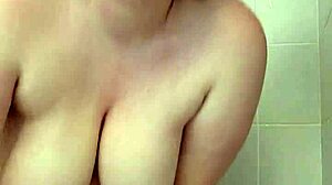 wow, that bbw brunette teases with her big natural tits in the shower!