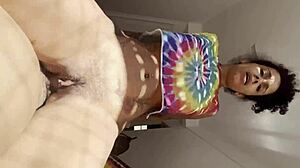 ninfta safada gives wet blowjob then fucks on hammock with latina amateurs.