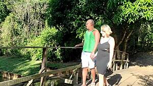 Fucking Behind The Trees In A Public Park With A Big Black Cock.