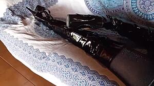 Petite Brunette In Black Pantyhose