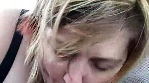 bbw wife liz giving another blowjob on the roadside