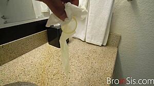 The used condom - stepbrother in garage punishment fantasy.