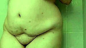 wow, that bbw brunette teases with her big natural tits in the shower!