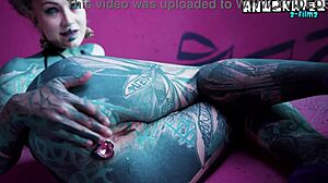 solo anal fisting - toys and plugs for tattoo girl - asshole stretching