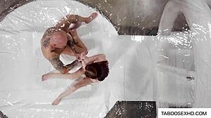 Redhead Teen Feels Intense Pleasure While Fucking In Plastic Bubble