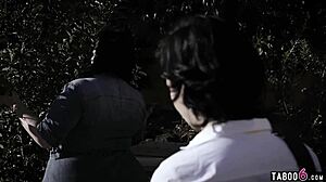 Does babysitter handle huge cock with blowjob?