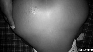 She loves how I gape her ebony ass with monster cock.