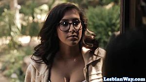 busty lesbian babe says to girlfriend, time to lick your sweet pussy