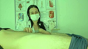 간호사, 발기 지속 환자 다루며 옷 찢고 거친 라티나 자지 핥고 더러운 말...