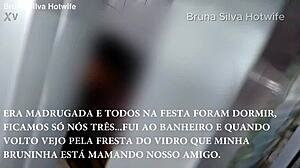 Bruna Silva as a hotwife after a party at her husband's friend's house