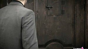 Does babysitter handle huge cock with blowjob?