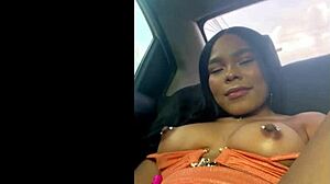 Amateur Latina Flashes Tits And Masturbates With Dildo In Real Taxi Ride