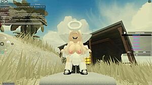 Blonde Woman In New Zealand Bent Over