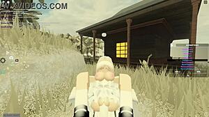 Blonde Woman In New Zealand Bent Over