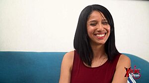 young venezuelan with big tits does porn casting at her voyeur boyfriend's insistence.