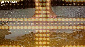 Blonde housewife loses control in kitchen