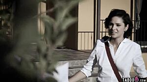 Does babysitter handle huge cock with blowjob?