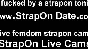 this big fat strapon slides deep into your ass