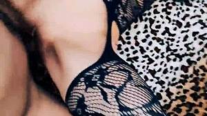 Does this beautiful wife look hot in fishnet stockings for anal?