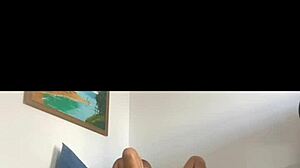 made a video call with client then got horny and rode friend's cock bareback for creampie