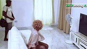 Teen gets dominatrix's strapon in rough lesbian fetish session with toys