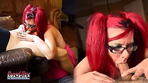 busty redhead lily b in amateur session