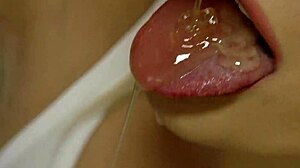 Blonde housewife loses control in kitchen