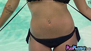 bombastic big tits brunette milf ali rose strips lingerie to reveal hot curvy naked body!