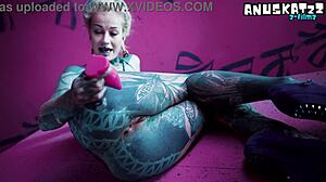 solo anal fisting - toys and plugs for tattoo girl - asshole stretching