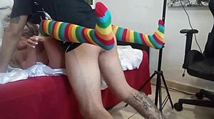 Blonde girl explores sex toy in amateur session