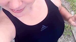 Blonde couple Alecxander engages in suggestive video call with big assets