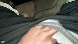 stroking my small 18+ cock while playing skyrim casually