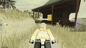 Blonde Woman In New Zealand Bent Over