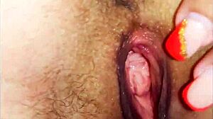 Wife in stockings takes anal POV