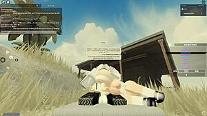 Blonde Woman In New Zealand Bent Over