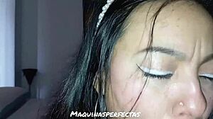 intense compilatie van diepe keel blowjobs en zaad in mond van jonge Colombiaanse amateur Maquinasperfectas