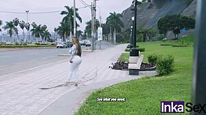 milf seduces young man with huge natural tits after husband cheats