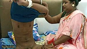 indická bengálska bhabhi s oholeným zadkom si užíva drsný obrovský kokot sex