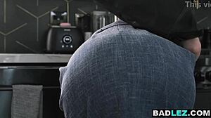 Slender Ebony Realtor Fucks Busty Lesbian Milf