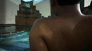 I boldly hit my buddy's old lady in the pool, fucking her hard