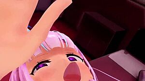 Minato Aqua getting creampie from big cock in hentai anime