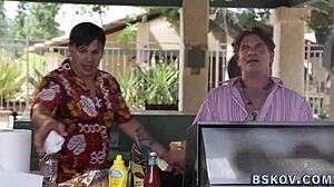 Busty MILF With Big Tits Gets Deepthroat And Cum In Mouth