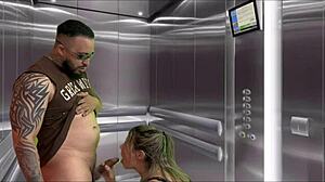 Minha Vizinha Grávida Gostosa Fez Boquete no Elevador do Condomínio