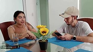 My stepsister is getting really curious about trying some homemade oral fun with shaved pussy and ass