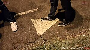 Old Cuckold Feels Betrayed as Big Black Cock Fucks Wife's Big Ass at Public Gloryhole.