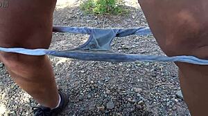 perverted stepmother pissing from hairy pussy in front of stepson while wife watches horny milf close-up pov sex with dirty talk