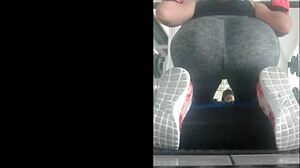 Mexican Teen Bent Over in Gym Leggings!