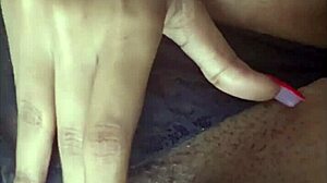 Ebony Beauty's Homemade Masturbation Session with Natural Tits